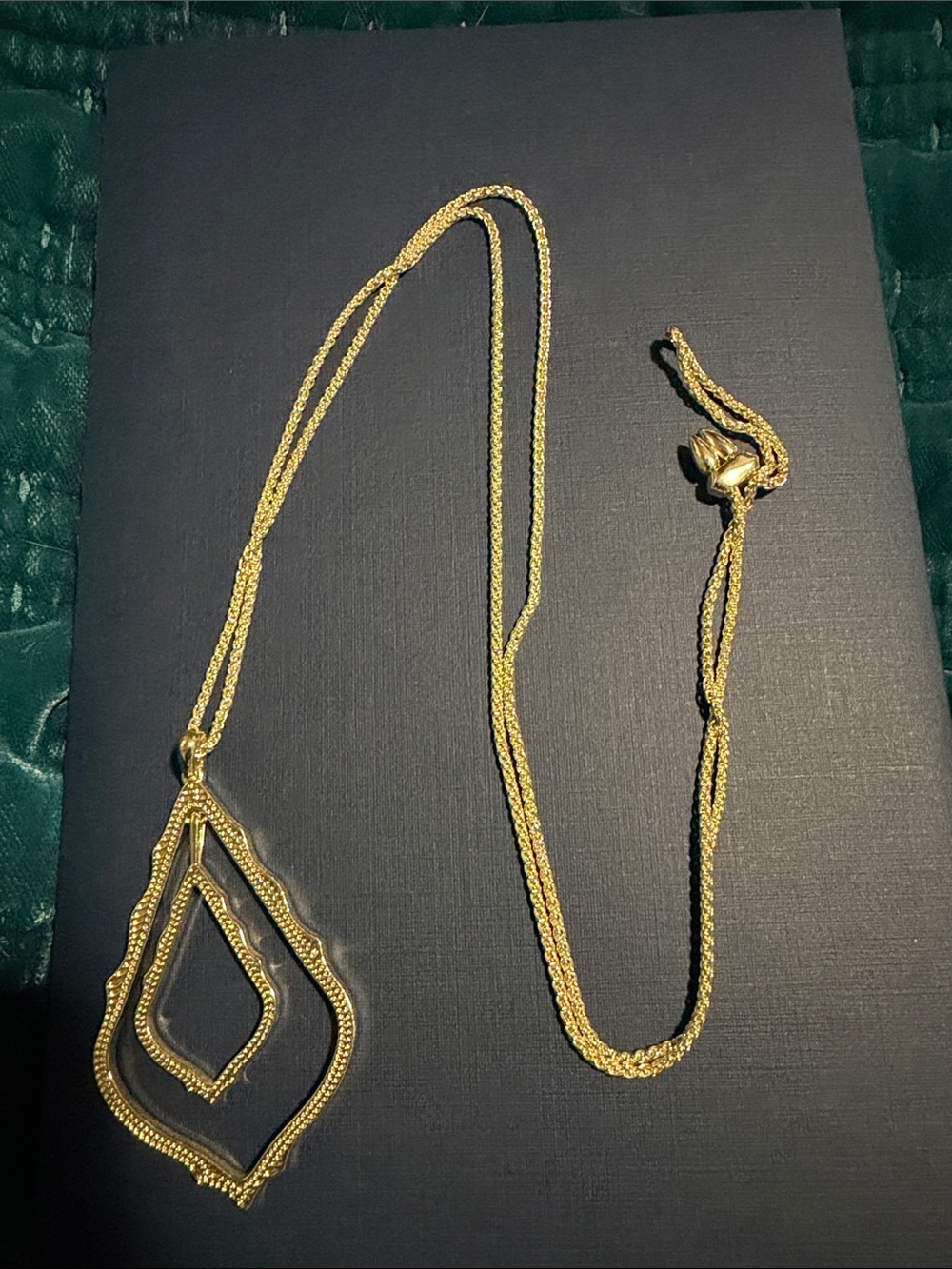Kendra Scott Elegant Gold Double-Teardrop Pendant Necklace - Women